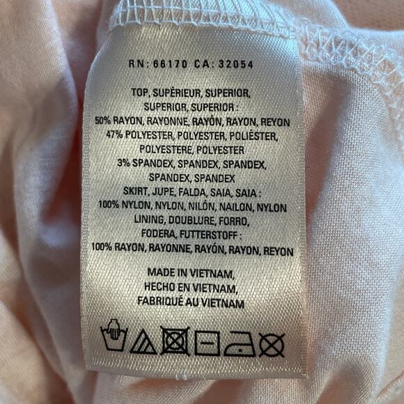 HD in Paris Darla Dress Womens Medium Blush Pink Tulle Cream Criss Cross Party - Picture 6 of 8